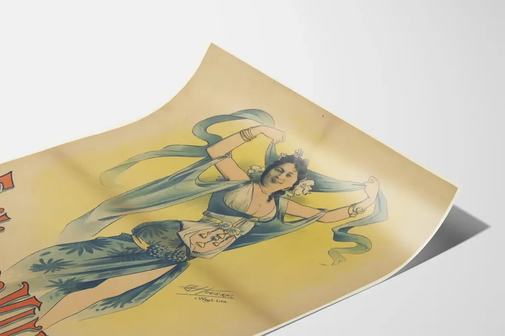 Plakat vintage Emilienne Vildier Kreolka z Réunion