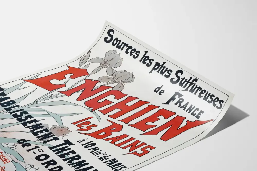 Plakat vintage Enghien-les-Bains źródł siarkowe Francja