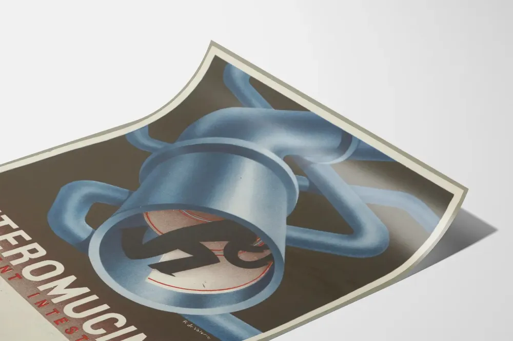 Plakat vintage Enteromucine na opatrunek jelitowy