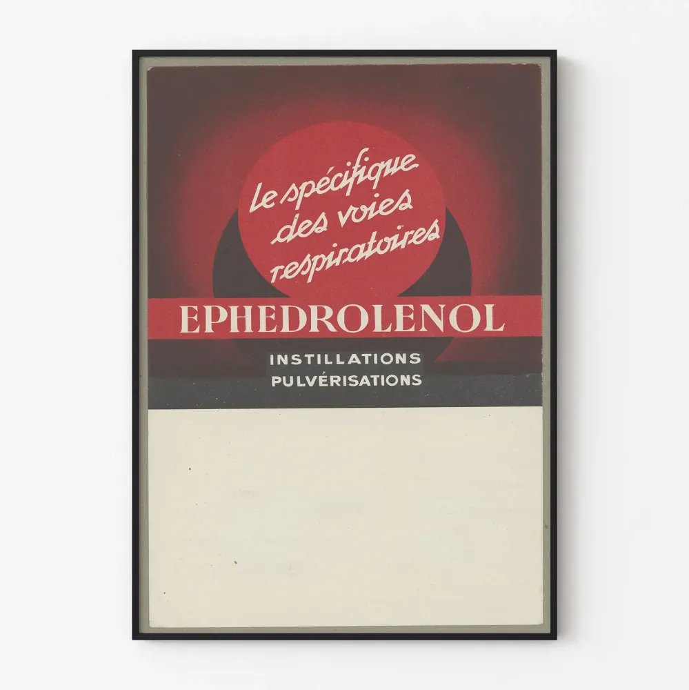 Plakat vintage Ephedrolenol do dróg oddechowych
