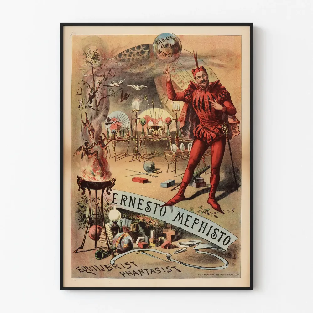 Plakat vintage Ernesto Mephisto akrobat fantazyjny