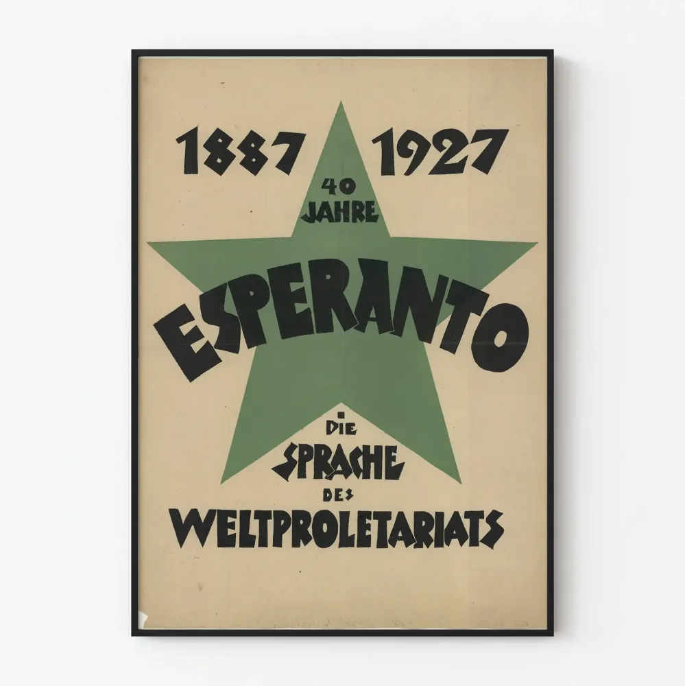 Plakat vintage Esperanto 1887-1927 Gwiazda Zielona