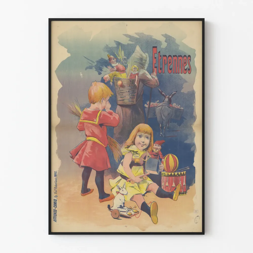 Plakat vintage Etrennes dla dzieci i zabawek