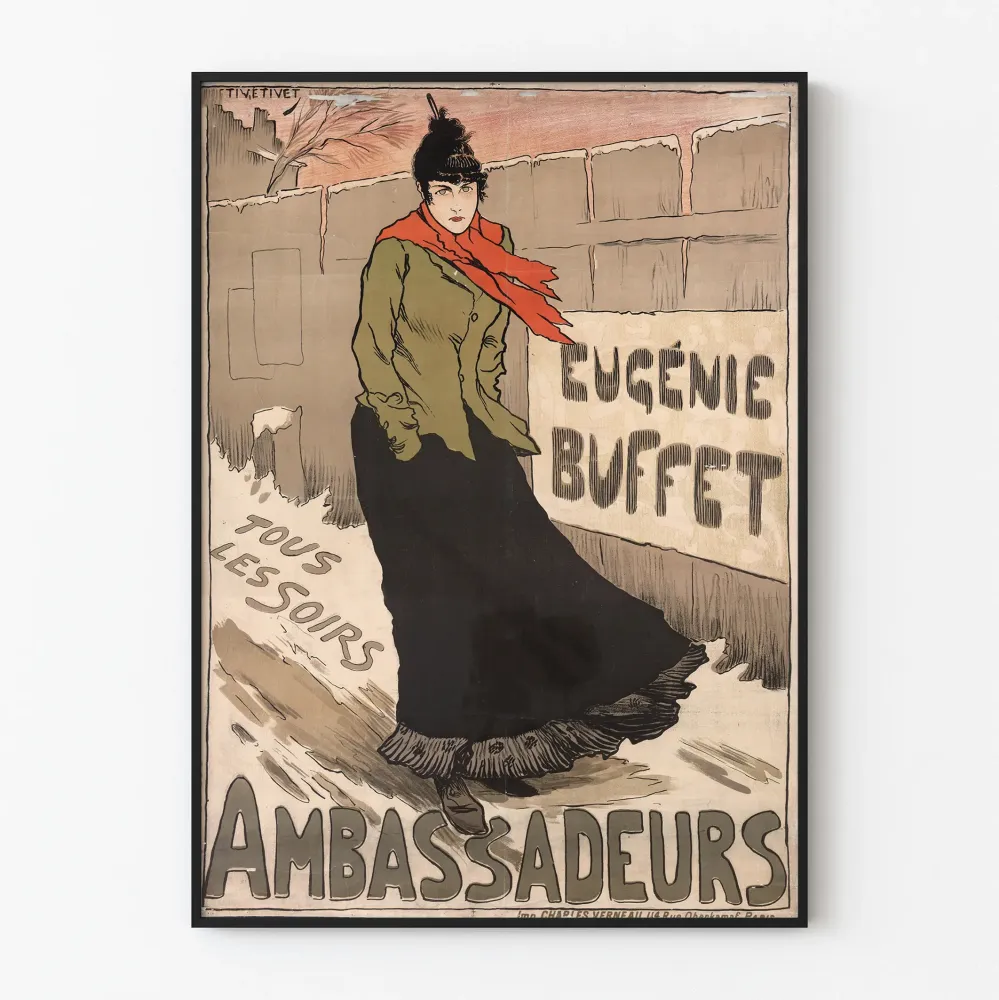 Plakat vintage Eugénie Buffet w Ambasadach