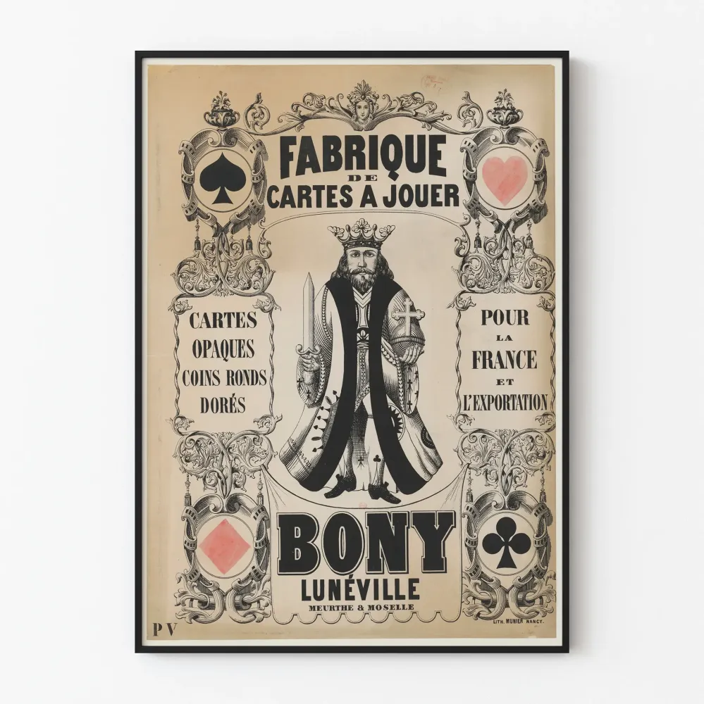 Plakat vintage Fabryka Kart do Gry Bony Lunéville