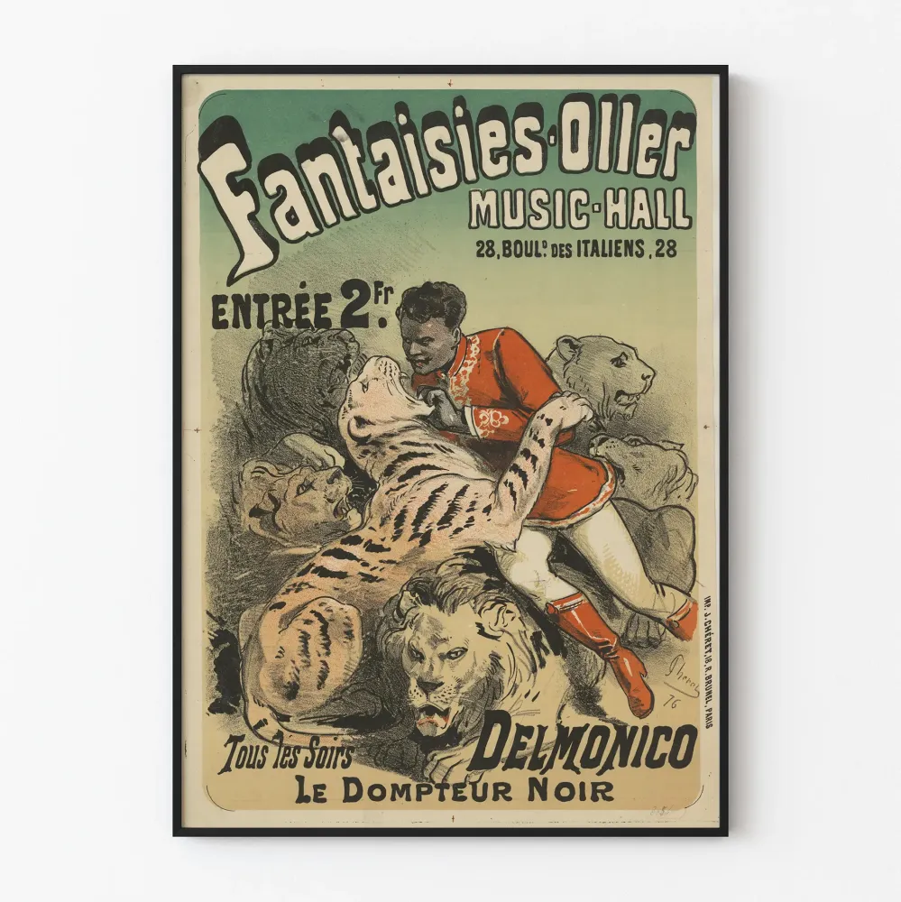 Plakat vintage Fantaisies-Oller Music-Hall Czarny treser