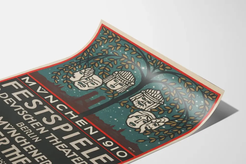 Plakat vintage Festspiele teatr niemiecki Berlin 1910