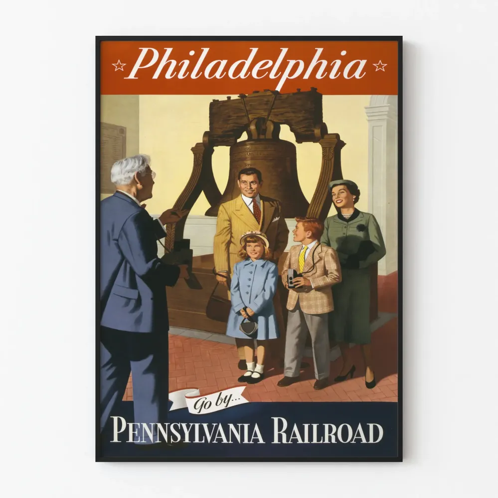 Plakat vintage Filadelfia przez Pennsylvania Railroad