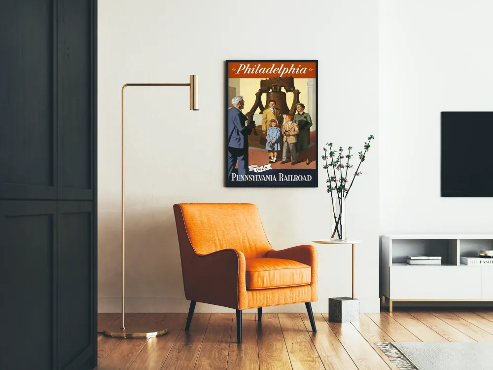 Plakat vintage Filadelfia przez Pennsylvania Railroad