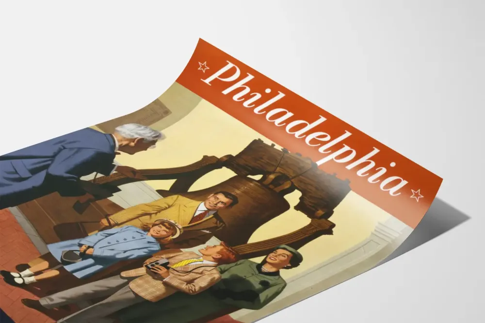Plakat vintage Filadelfia przez Pennsylvania Railroad