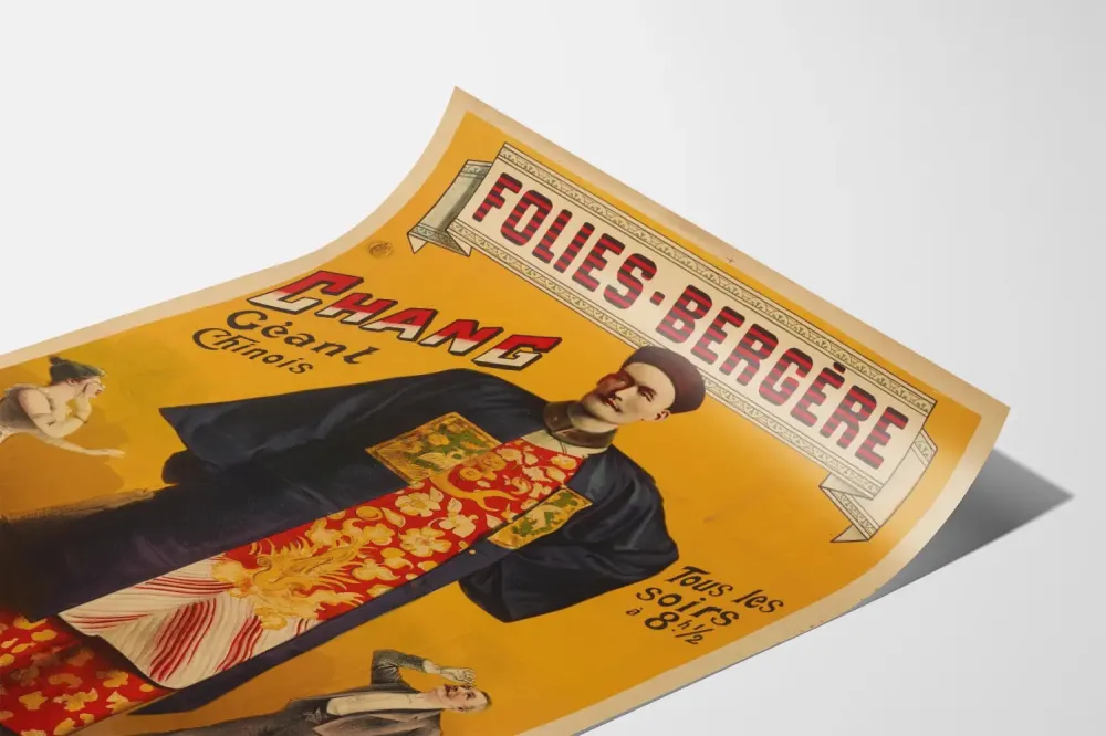 Plakat vintage Folies Bergère Chang Chiński Gigant