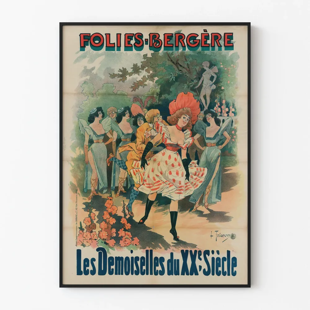 Plakat Vintage Folies Bergère Dziewczęta z XX wieku