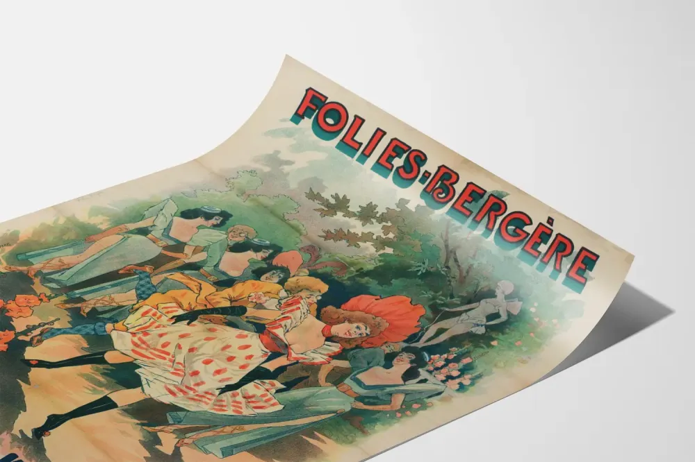 Plakat Vintage Folies Bergère Dziewczęta z XX wieku