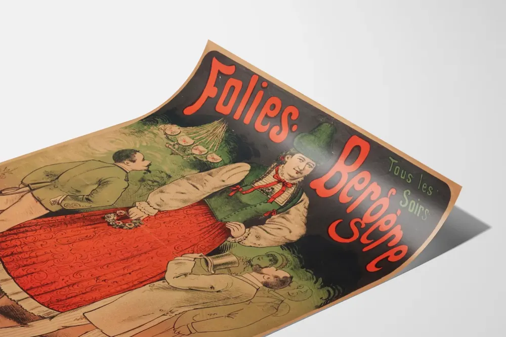 Plakat vintage Folies Bergère La Géante Marian