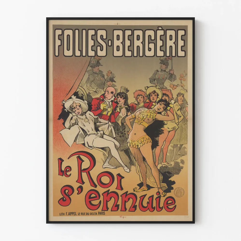 Plakat vintage Folies Bergère Król się nudzi