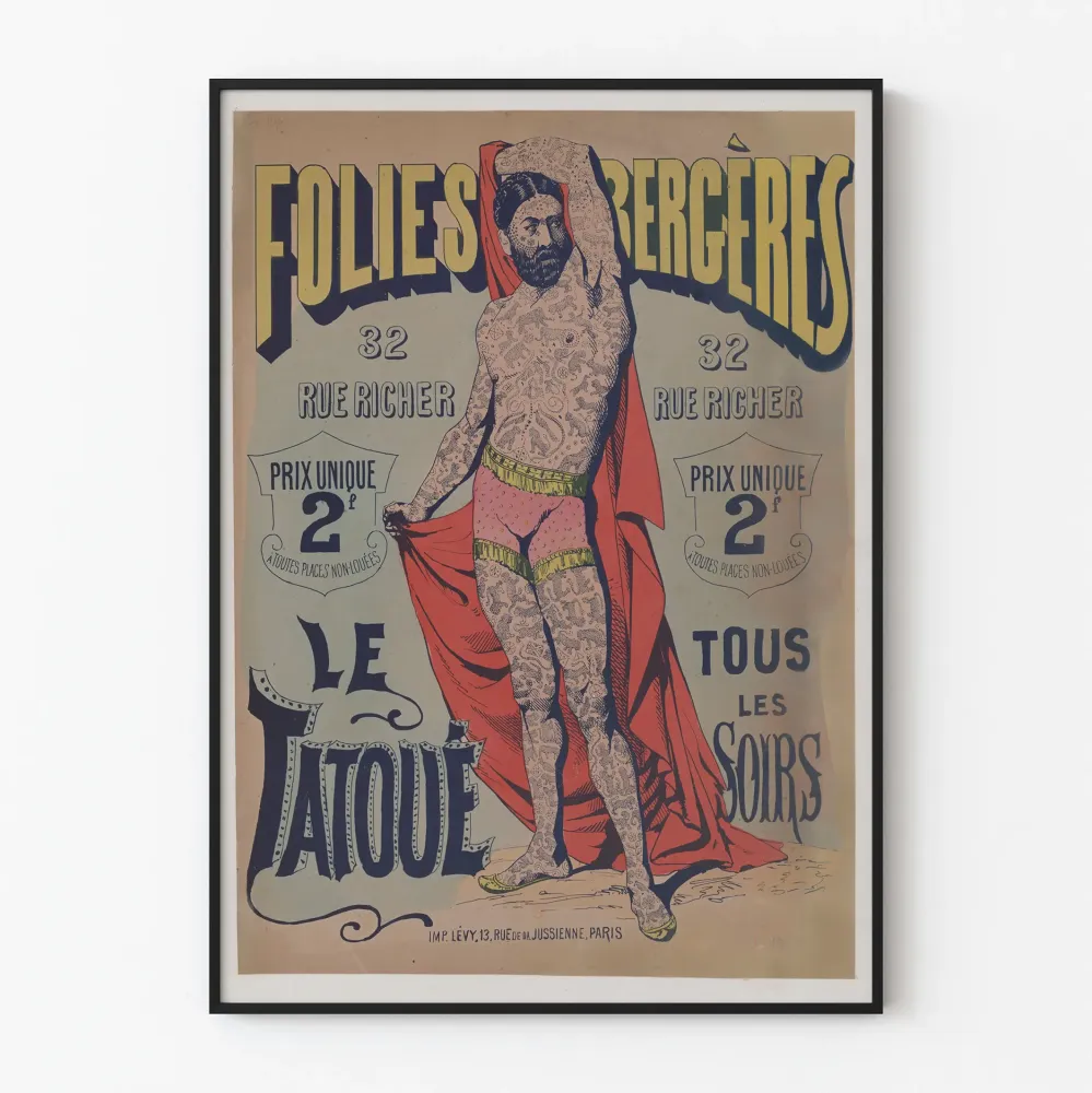 Plakat Vintage Folies Bergère Le Tatoué