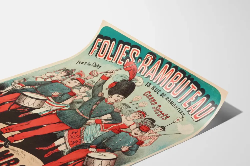 Plakat vintage Folies Rambuteau - Roulez Tambours
