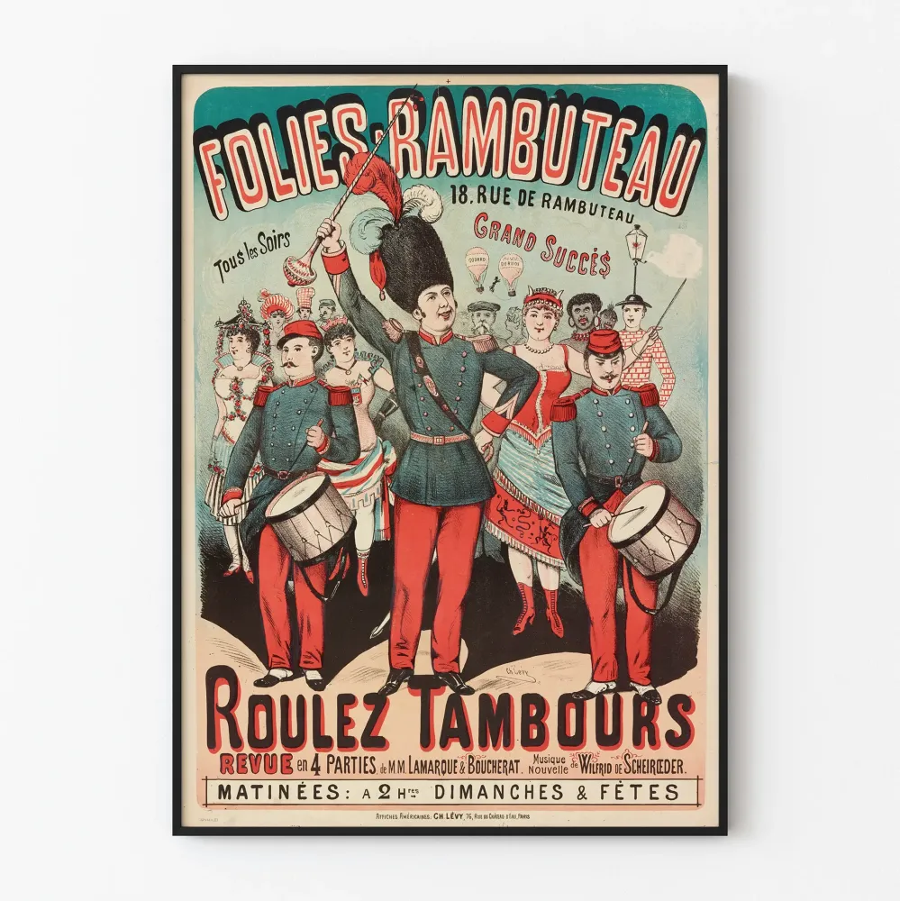Plakat vintage Folies Rambuteau - Roulez Tambours