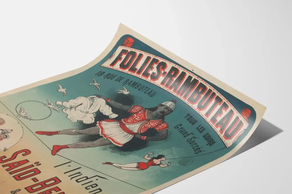 Plakat Vintage Folies-Rambuteau Saïd-Benni i Miss Ella
