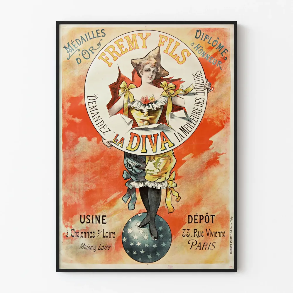 Plakat Vintage Fremy Fils La Diva Liqueurs