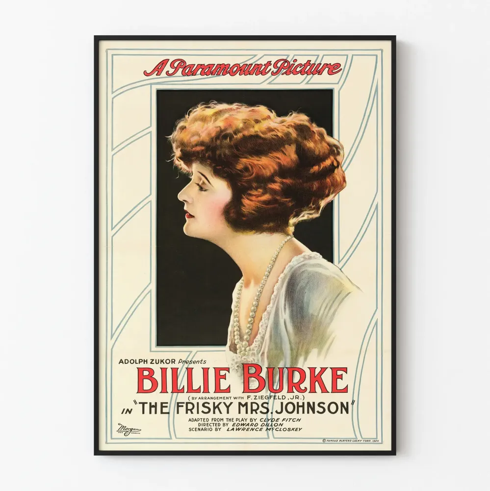 Plakat vintage Frisky Mrs. Johnson z Billie Burke