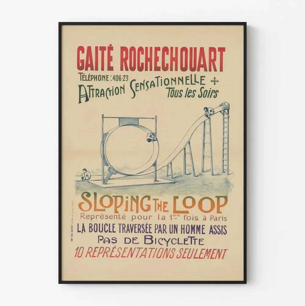 Plakat vintage Gaité Rochechouart Sloping Loop