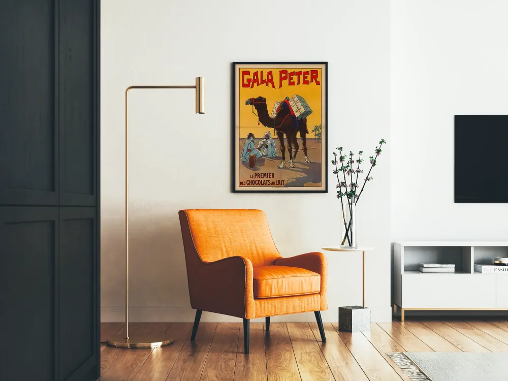 Plakat vintage Gala Peter Czekolady mleczne z wielbłądem