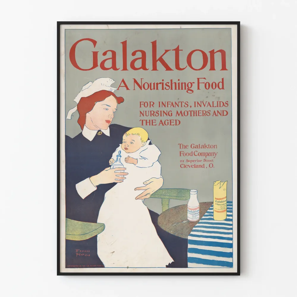 Plakat vintage Galakton, odżywcze pożywienie dla niemowląt i mam