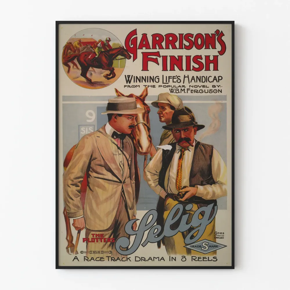Plakat Vintage Garrison's Finish Course de Chevaux