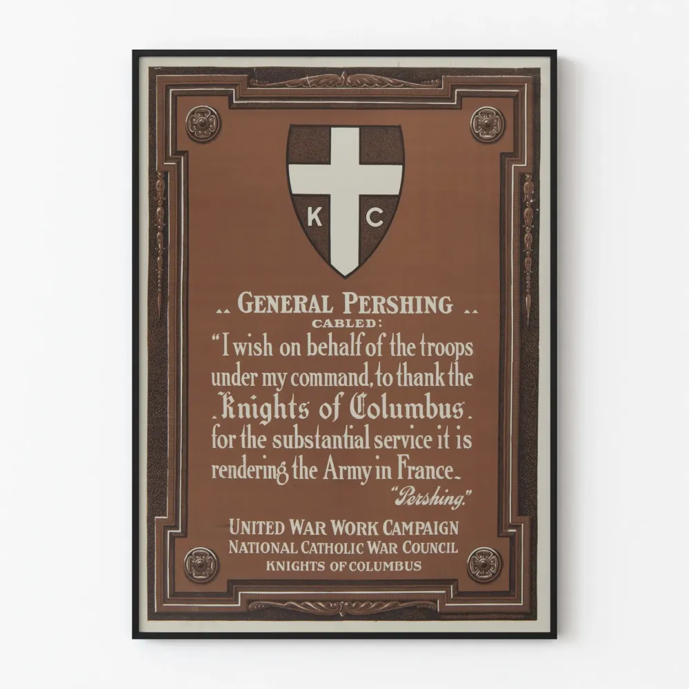 Plakat vintage Generał Pershing Rycerze Kolumba