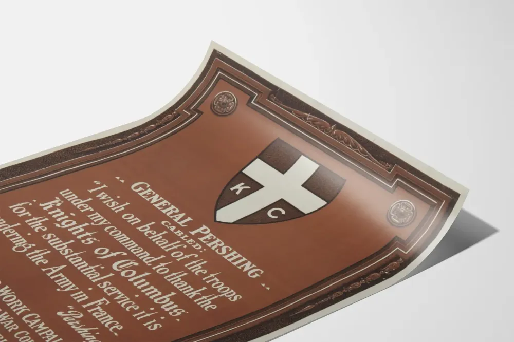 Plakat vintage Generał Pershing Rycerze Kolumba