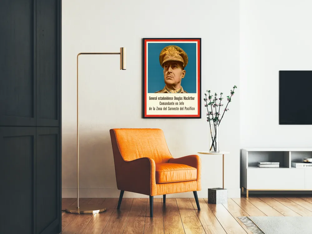 Plakat vintage generał Douglasa MacArthura, dowódcy Pacyfiku