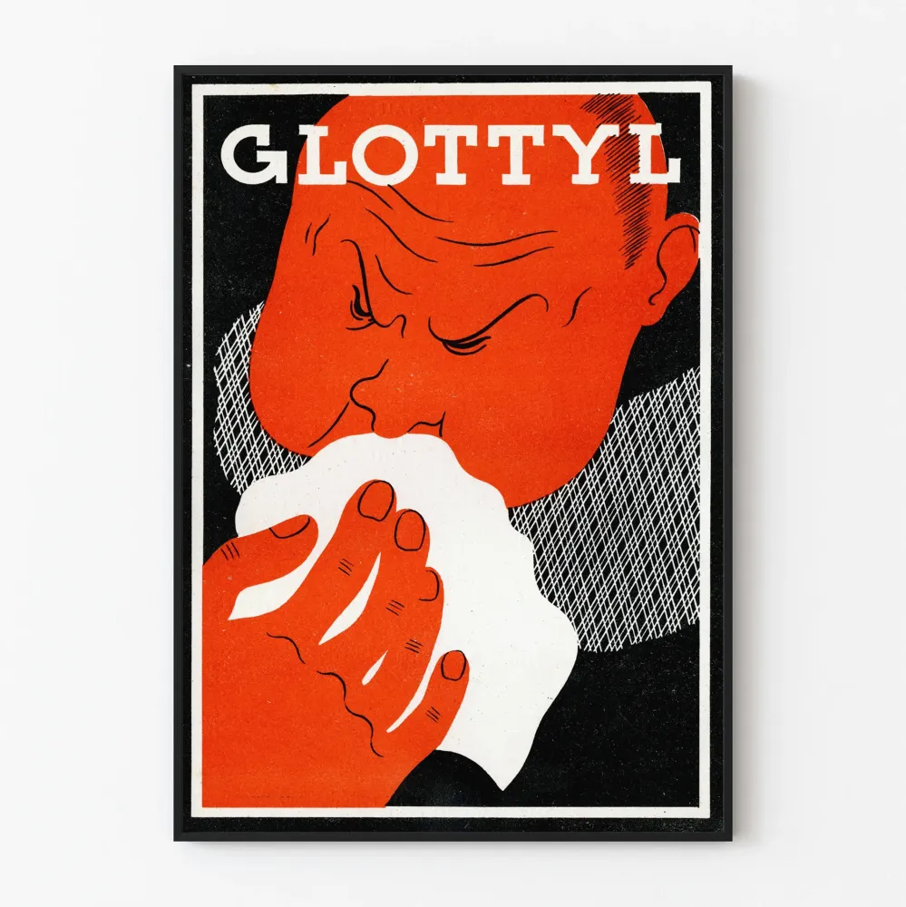 Plakat vintage Glottyl - Ilustracja reklamowa retro