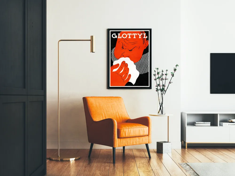 Plakat vintage Glottyl - Ilustracja reklamowa retro