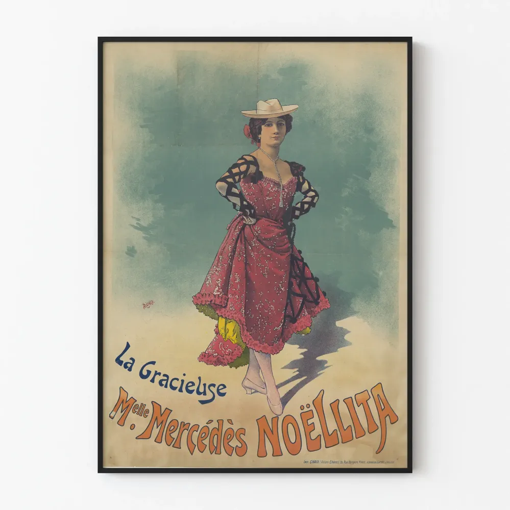 Plakat vintage La Gracieuse Mlle Mercédès Noëlita