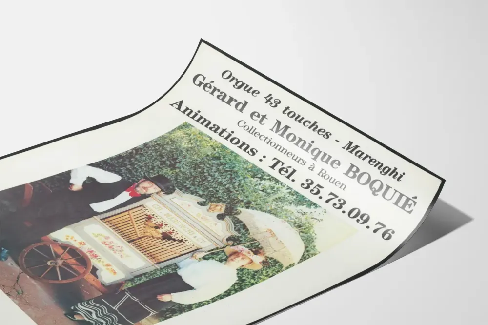 Plakat vintage Gérard i Monique Boqué Kolekcjonerzy w Rouen
