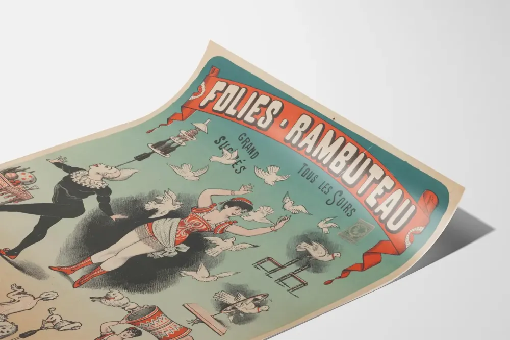 Plakat vintage Harley's w Folies Rambuteau