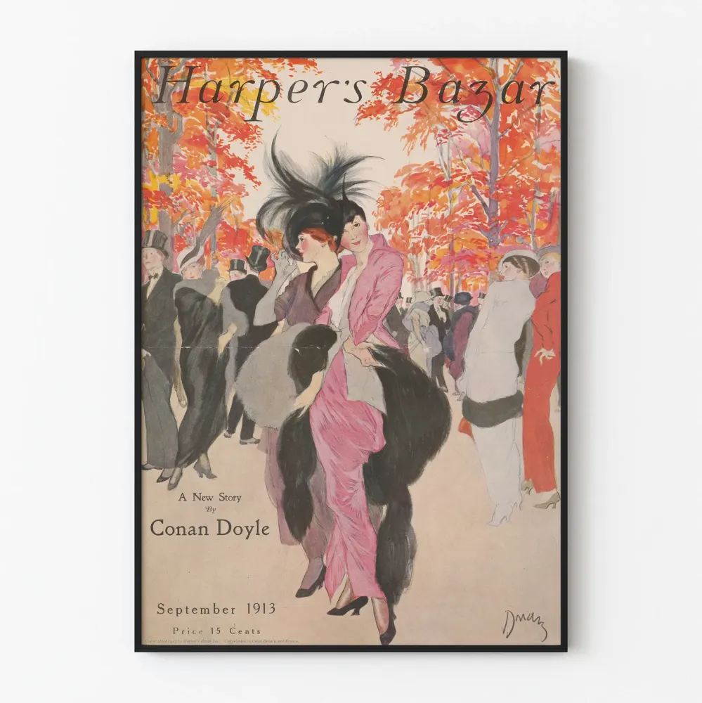 Plakat vintage Harper's Bazar - okładka wrzesień 1913