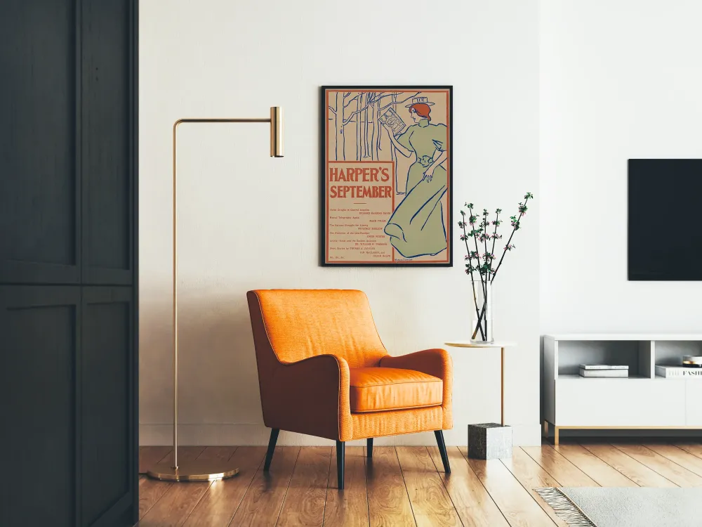 Plakat vintage Harper's wrzesień styl secesja
