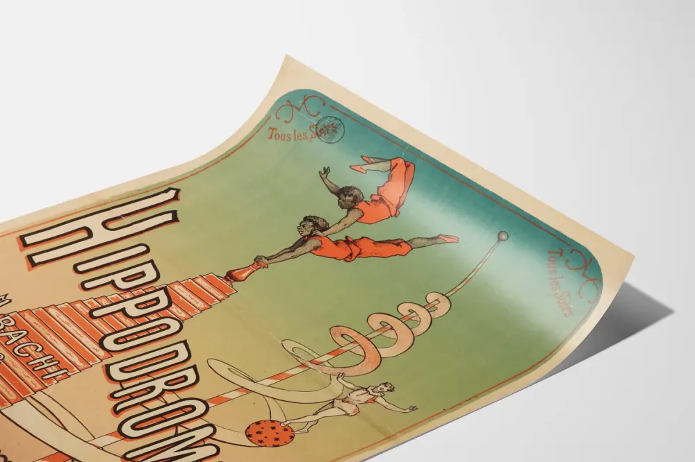 Plakat vintage hipodromu, praca, piramidalny, Mazus i Abachi