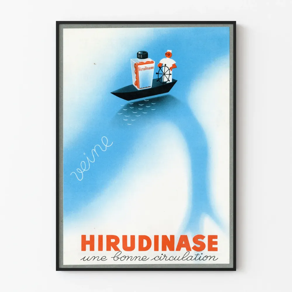 Plakat vintage Hirudynaza dla dobrego krążenia krwi