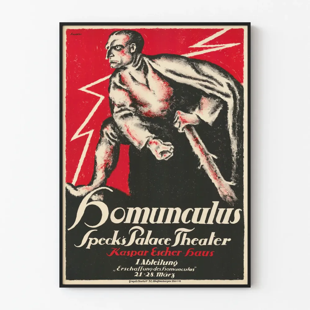 Plakat vintage Homunculus Specks Palace Theater Kaspar Escher Haus
