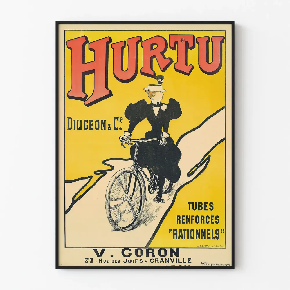 Plakat vintage Hurtu do wzmocnionych rur rowerów