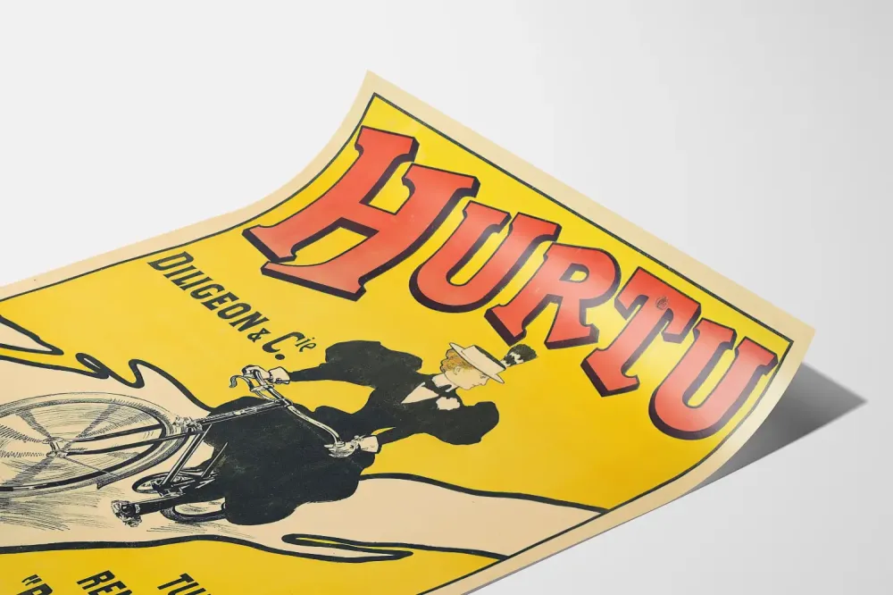 Plakat vintage Hurtu do wzmocnionych rur rowerów