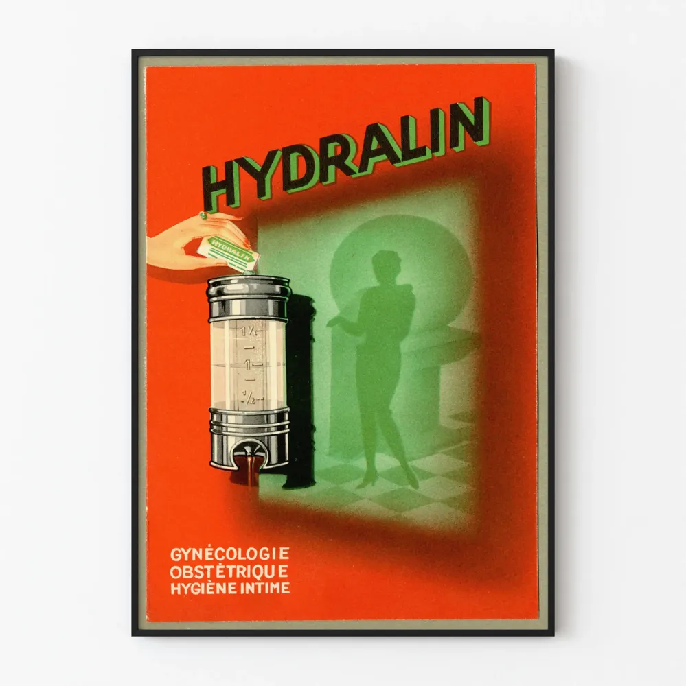 Plakat vintage Hydralin - Ginekologia, Położnictwo, Higiena intymna