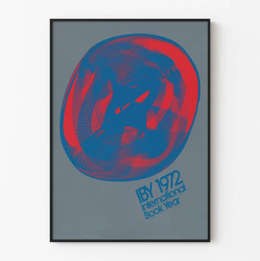 Plakat Vintage IBY 1972 Międzynarodowy Rok Książki Projekt Graficzny