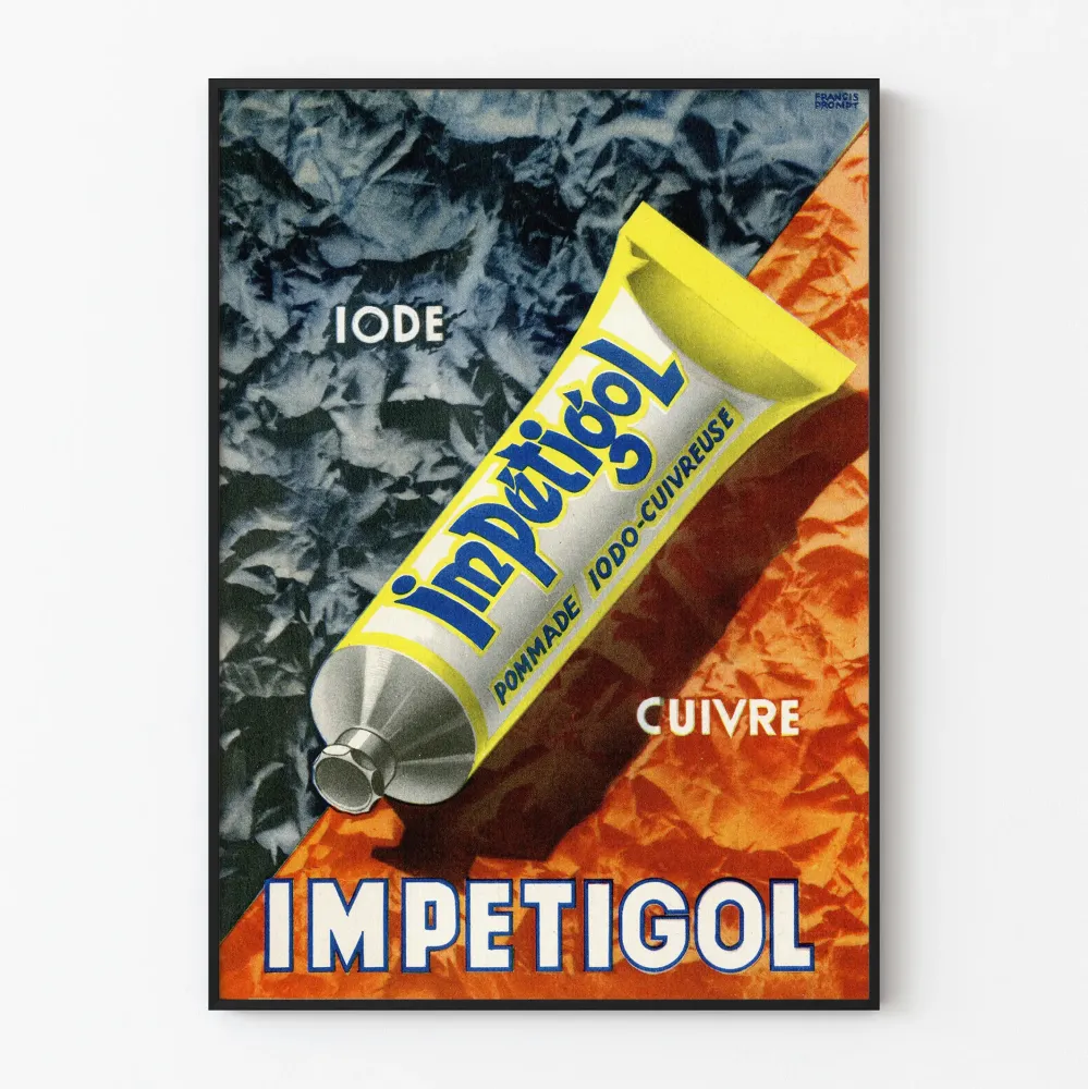 Plakat vintage Impétigol Tube Pommade Iode Cuivre
