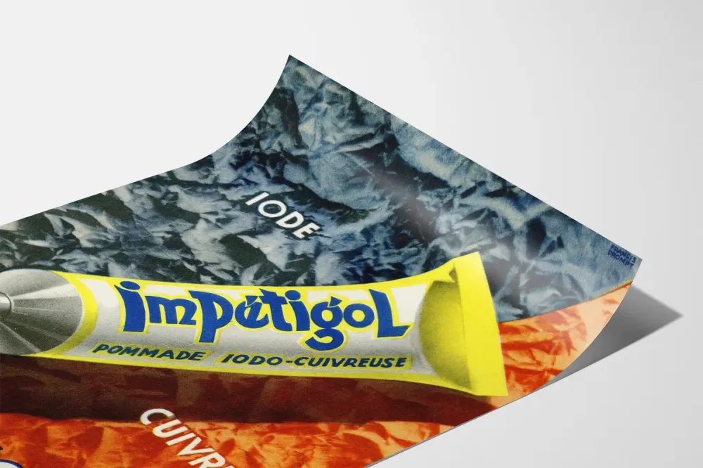 Plakat vintage Impétigol Tube Pommade Iode Cuivre