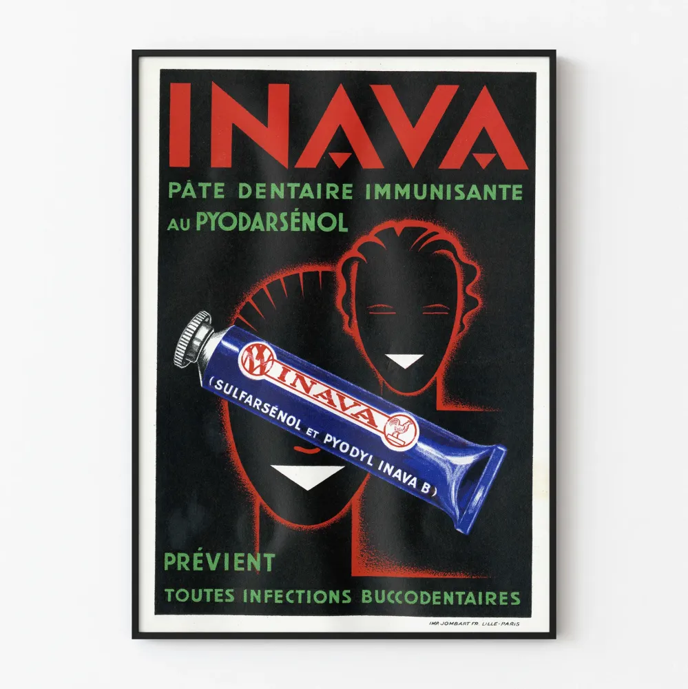 Plakat vintage INAVA pasta do zębów immunizująca