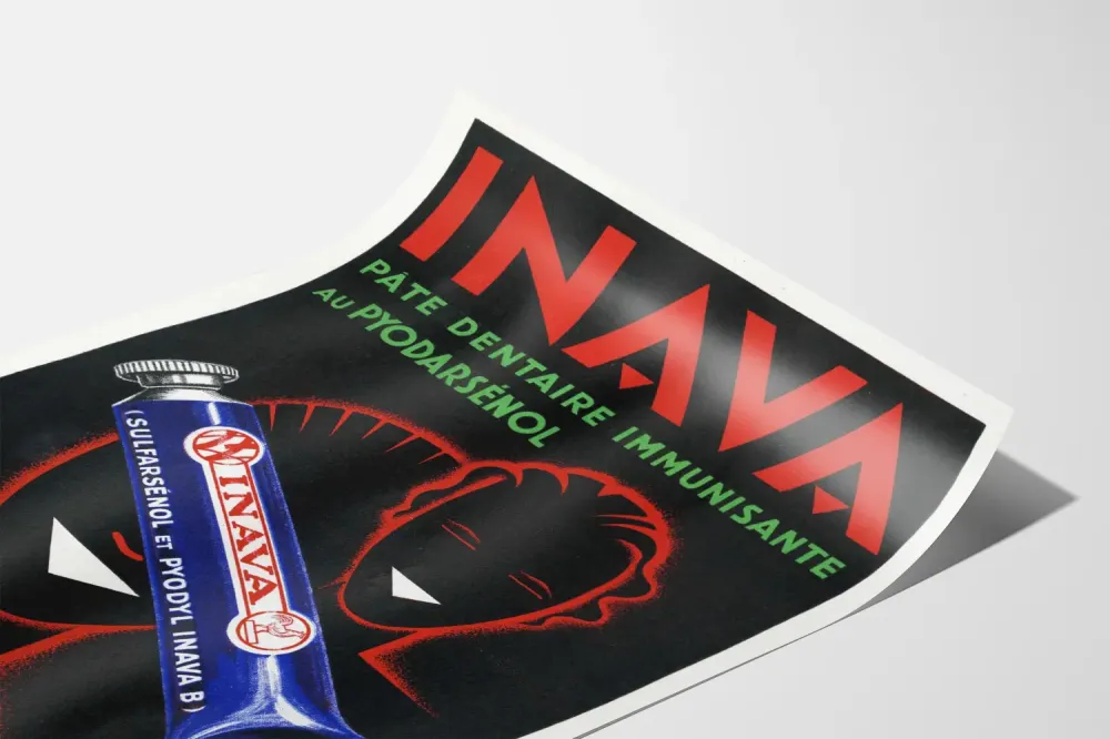Plakat vintage INAVA pasta do zębów immunizująca
